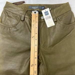 SIZE TWO Gap Y2K 2000 Bootcut Real Leather Pants SIZE TWO Olive Green Army